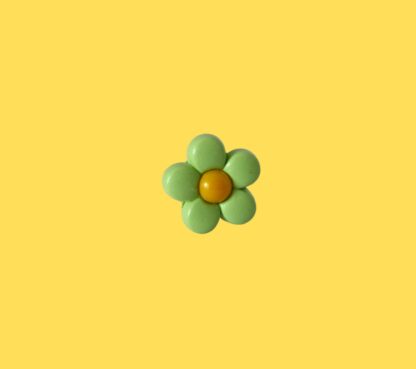 bague enfant fleur verte et jaune