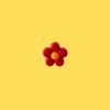 bague enfant fleur rouge et jaune