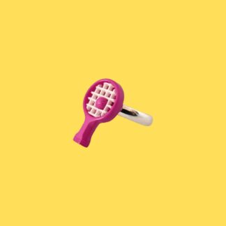bague enfant raquette de tennis rose