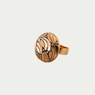 bague dorée feuillage
