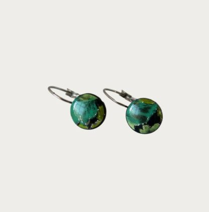 boucles d'oreilles vertes forêt magique