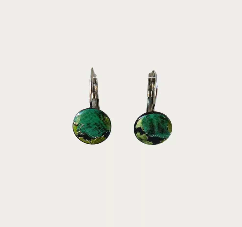 boucles d'oreilles vertes forêt magique
