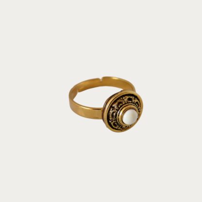 bague perle blanche