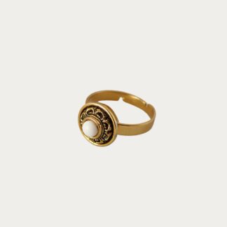 bague perle blanche
