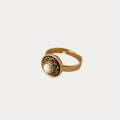 bague perle blanche