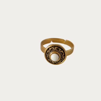 bague perle blanche