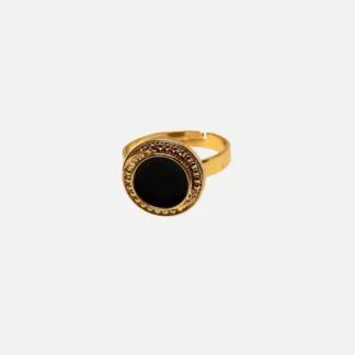 bague noire et dorée