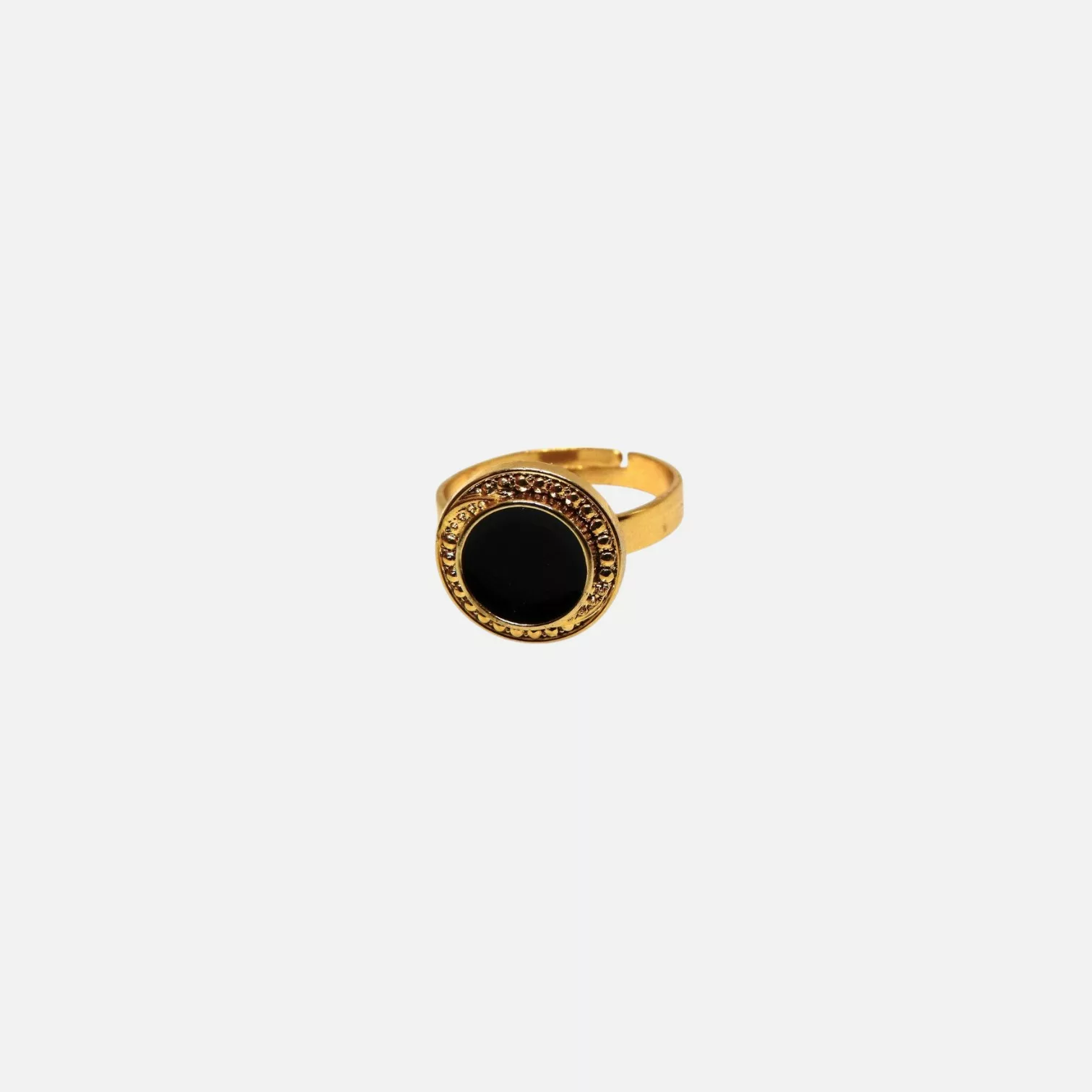 bague noire et dorée