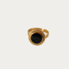 bague noire et dorée
