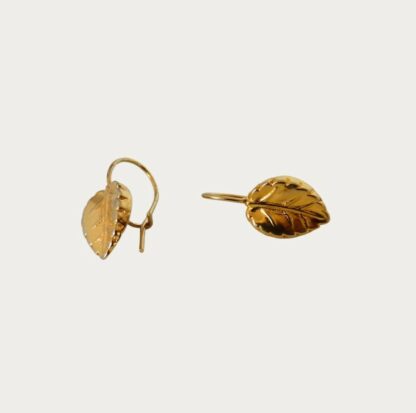 boucles d'oreilles feuilles d'or