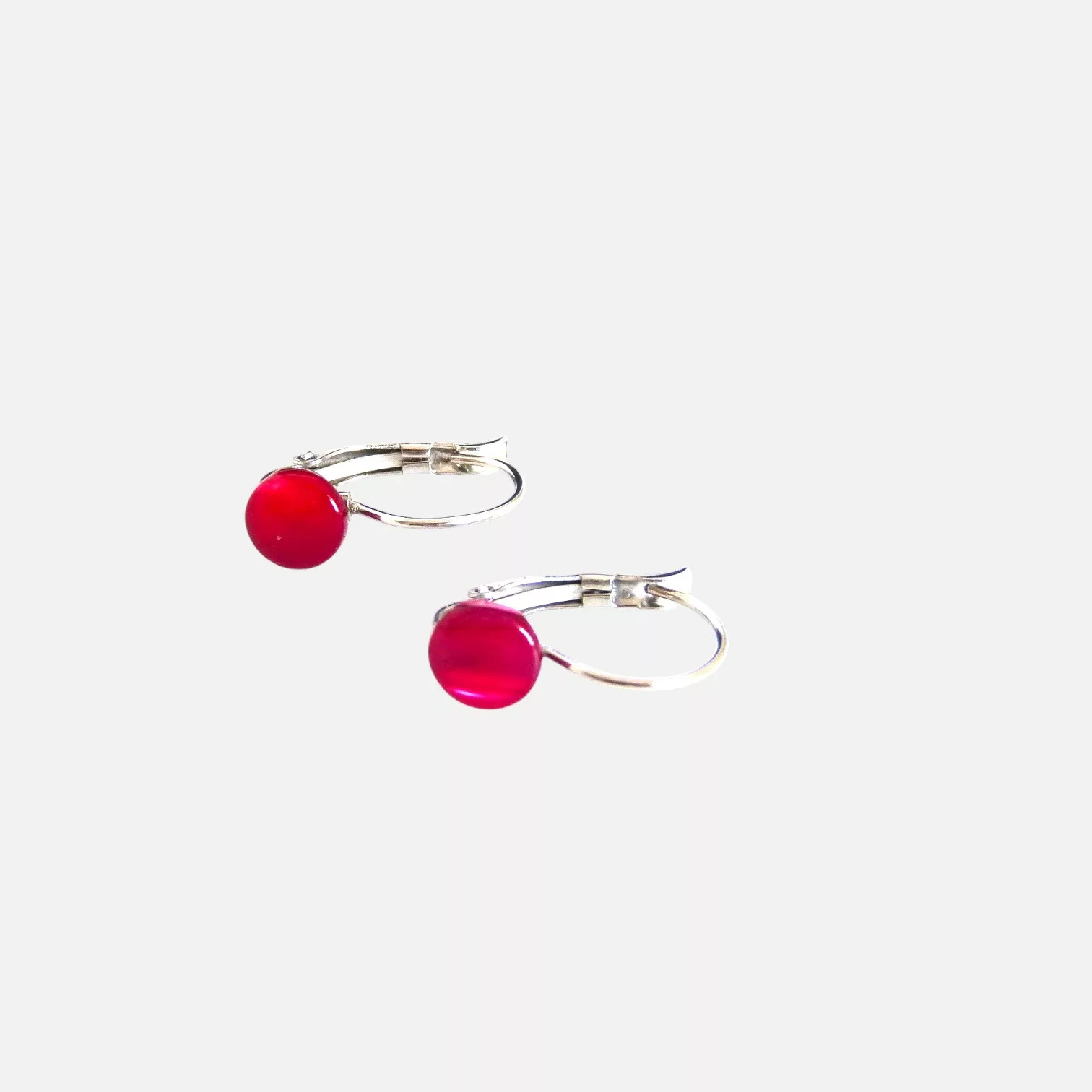 boucles d'oreilles en nacre rose