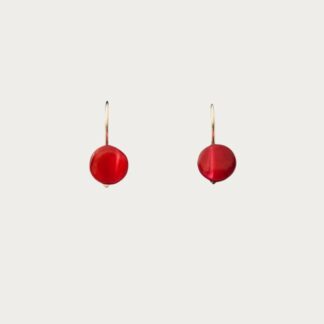 boucles d'oreilles rouge grenade