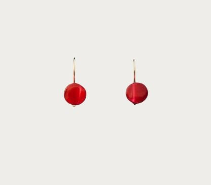 boucles d'oreilles rouge grenade