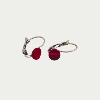 boucles d'oreilles rouges grenade