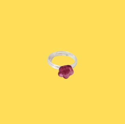 bague fleur rose