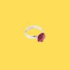 bague fleur rose