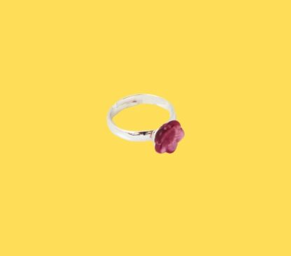 bague fleur rose