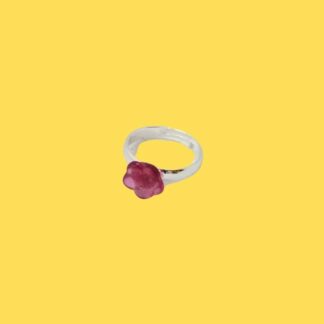 bague fleur rose