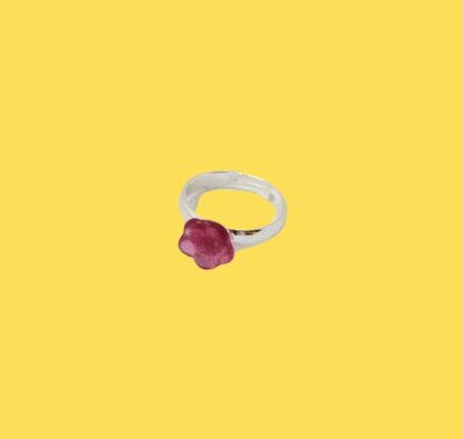 bague fleur rose