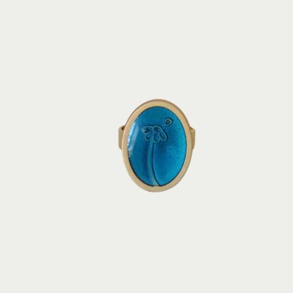 bague bleue ovale