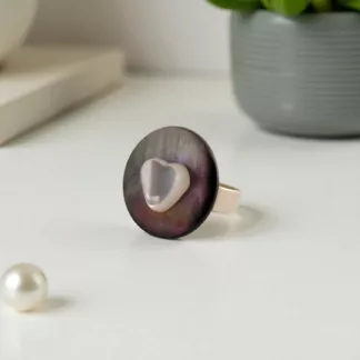 bague coeur de nacre
