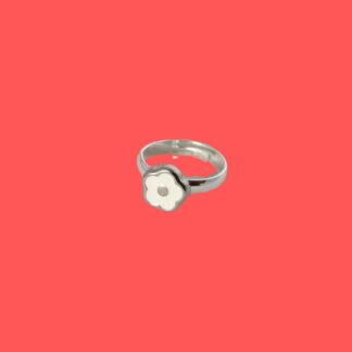 bague enfant fleur blanche