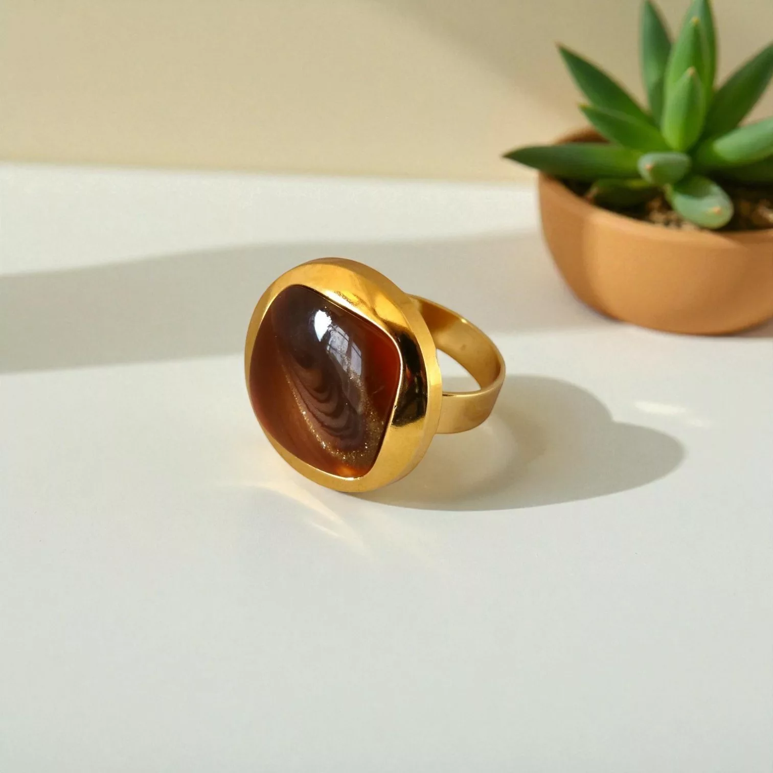 bague caramel luxueux