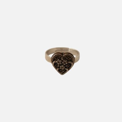 bague cœur argenté