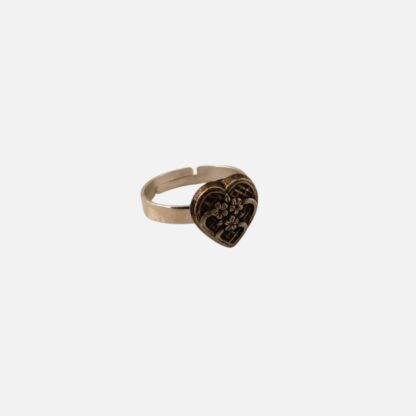bague cœur argenté