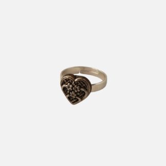 bague cœur argenté