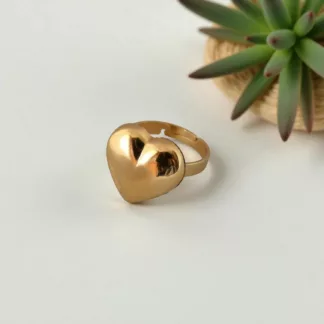 bague coeur doré