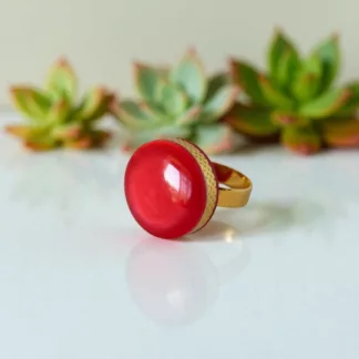 bague rouge coquelicot
