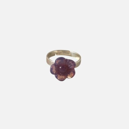 bague fleur parme