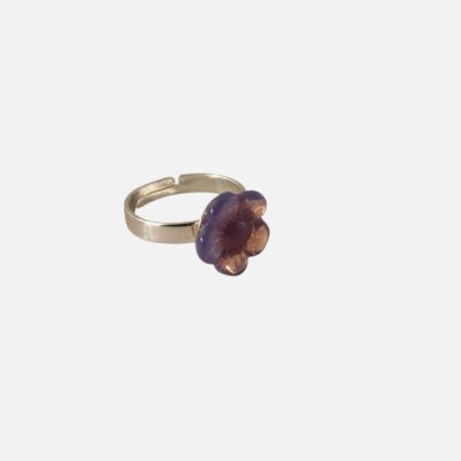 bague fleur parme