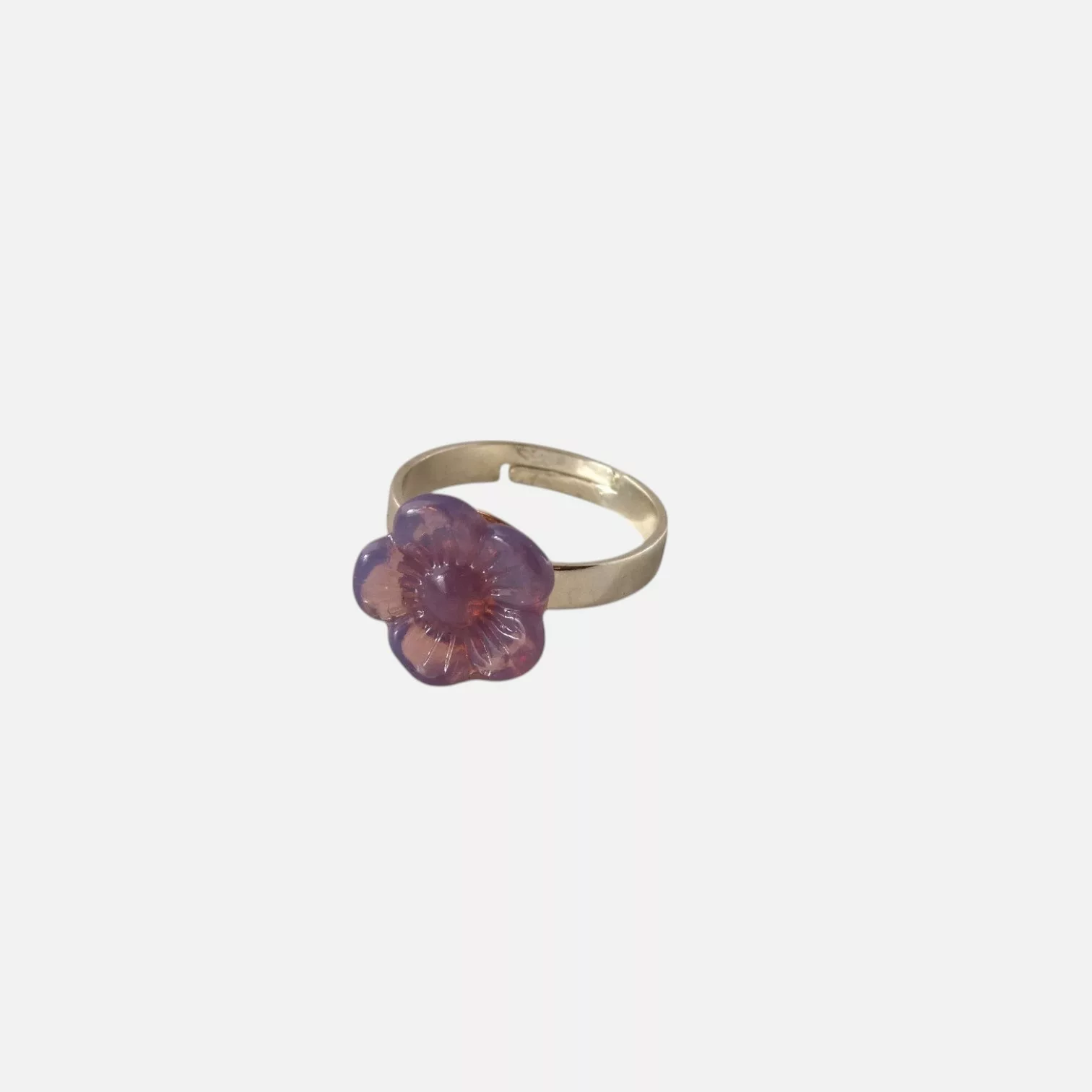 bague fleur parme