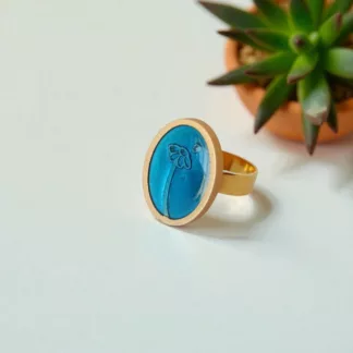 bague bleur avec motif fleur