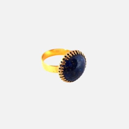 bague bleue et dorée