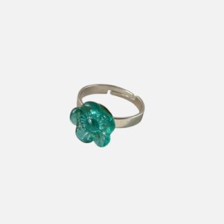 bague fleur vert d'eau