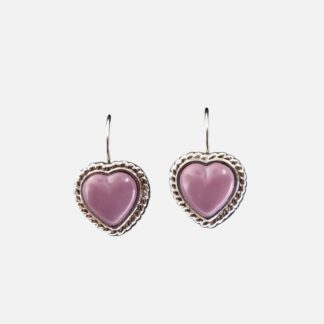 boucles d'oreille cœurs violets