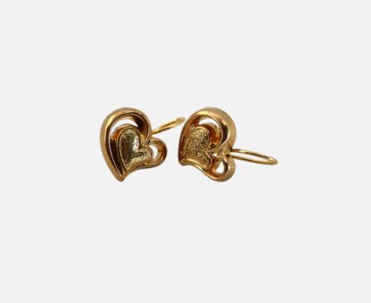 boucles d'oreilles cœurs dorés