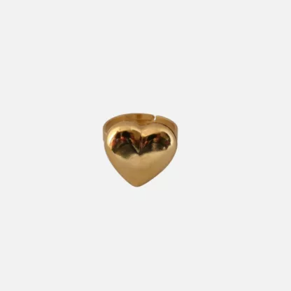 bague cœur doré