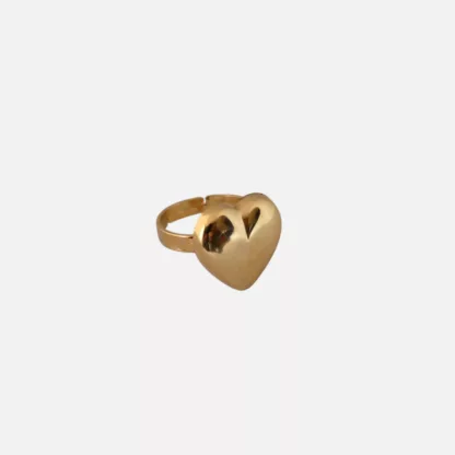 bague cœur doré