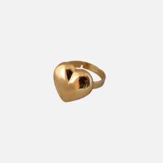 bague cœur doré
