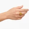 bague cœur doré