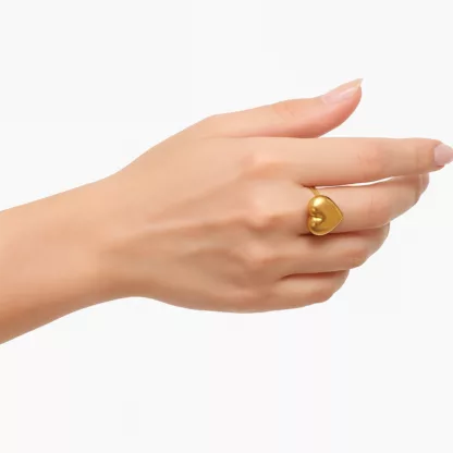 bague cœur doré
