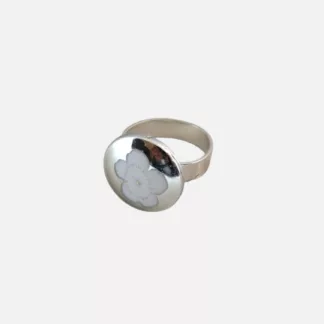bague fleur blanche