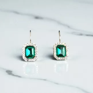 boucles d'oreilles vert émeraude