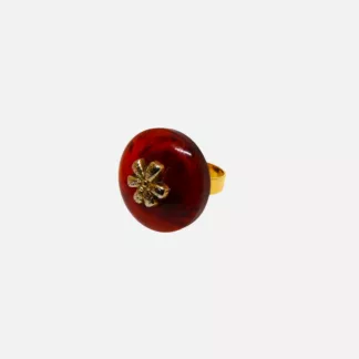 bague fleur ambrée