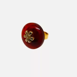 bague fleur ambrée