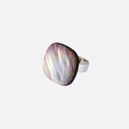 bague carrée en nacre